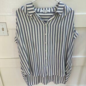 Madewell Blue and White Striped Blouse